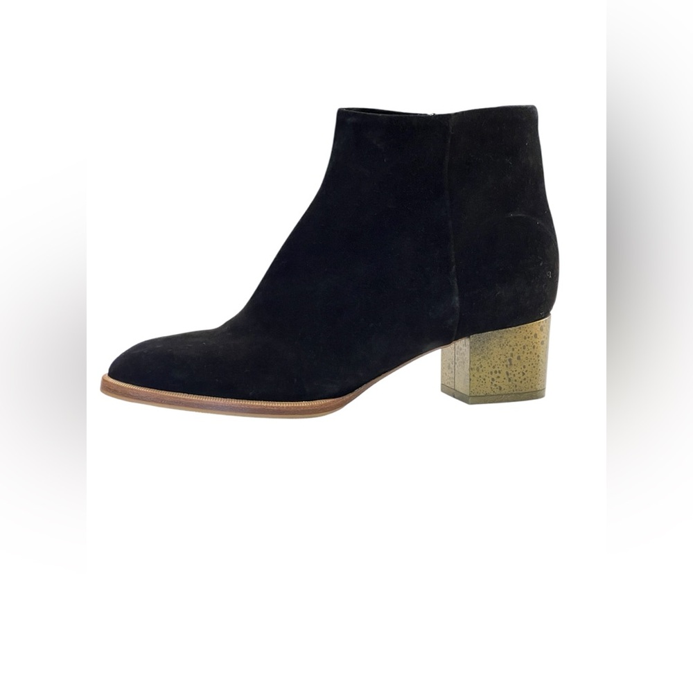 Dries Van Noten black suede short boots